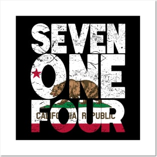 California Area Code 714 California Republic Flag Posters and Art